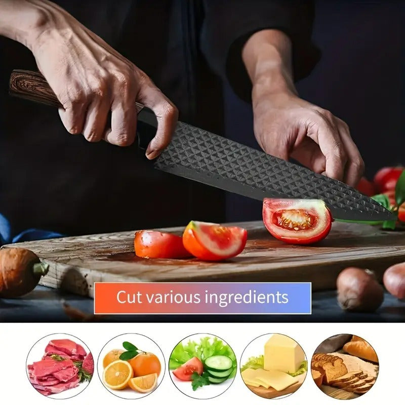 7pcs Kitchen Tool Set, Including Stainless Steel Kitchen Knives, Fruit Knives, Chicken Bone Scissors, Etc., Essential Items for Home Kitchens And Restaurant Cooking