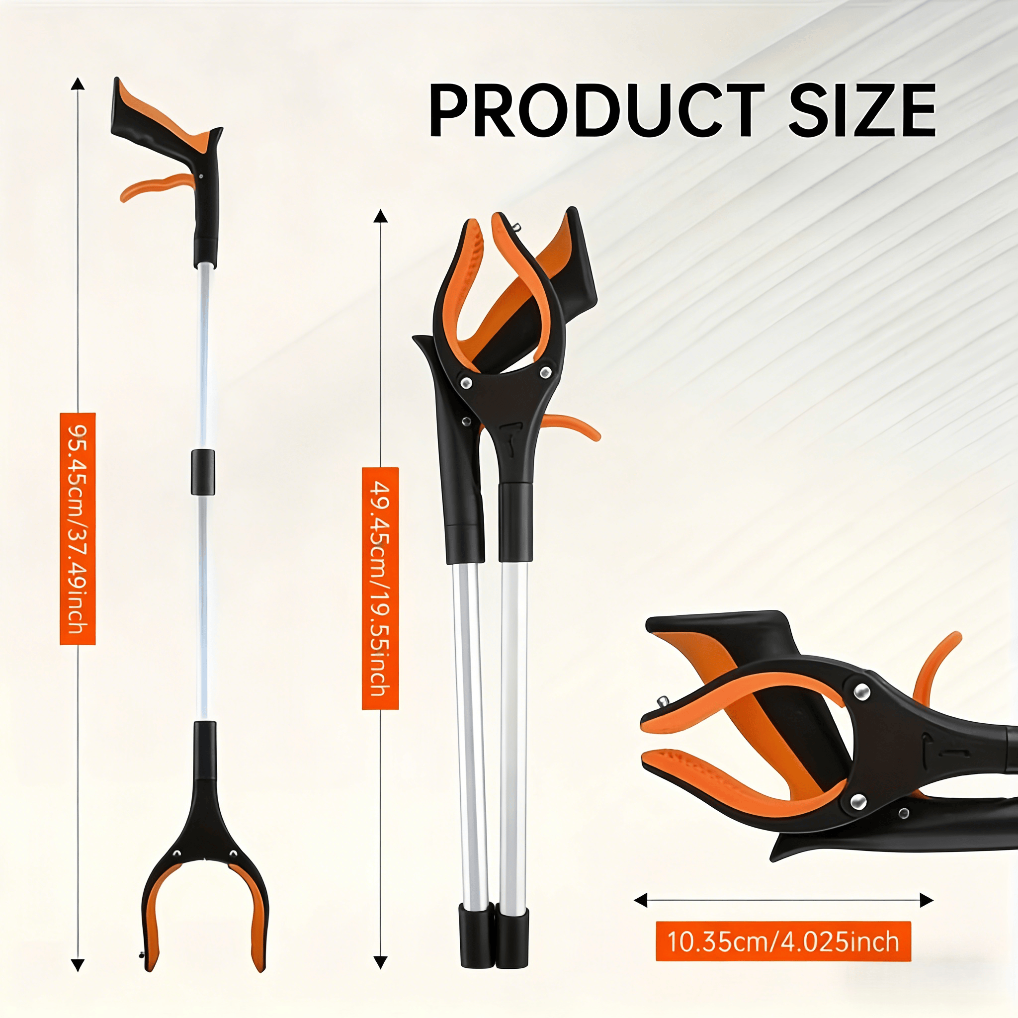 [Foldable Grabber Tool] Lightweight 33-Inch Foldable Grabber Tool for Seniors | Extendable Reacher with 360° Rotating Jaws for Easy Trash Pickup & Mobility Assistance, Long, Trash Pickup,1pc Foldable Multi-Scene Trash and Reacher Grabber, Ideal for Living