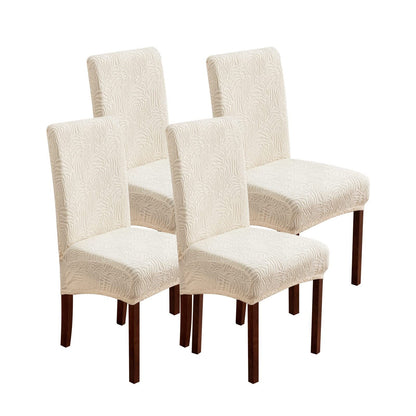Waterproof Dining Chair Covers 4 or 6 Pack Stretch Jacquard Slipcovers - Removable Washable Chair Protector for Dining Room, Kitchen, Hotel & Restaurant