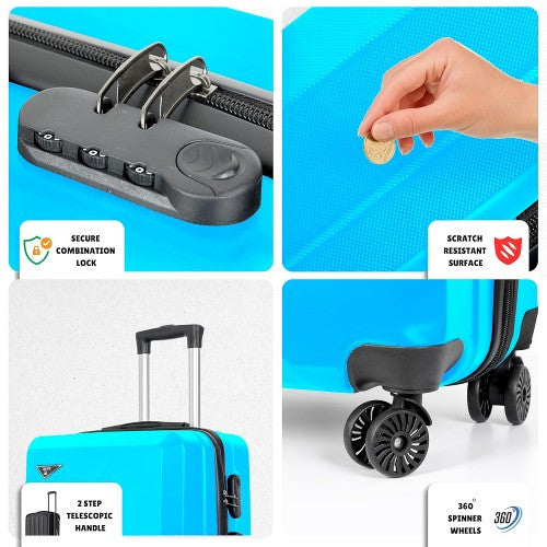 Hardshell Luggage Set 3-Piece ABS Suitcase with 360° Spinner Wheels, TSA Combination Lock & Expandable Zipper – 20" Carry-On, 24" & 28" Checked Sizes for Men & Women | ShopVora CA