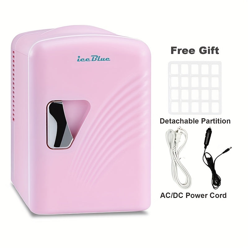 Mini Fridge 1.06 Gallon Portable Skincare Refrigerator - 12V DC Compact Quiet Cooler for Bedroom, Dorm, Car & Desk, Ideal for Cosmetics & Beverages, Cute Christmas Gift for Her