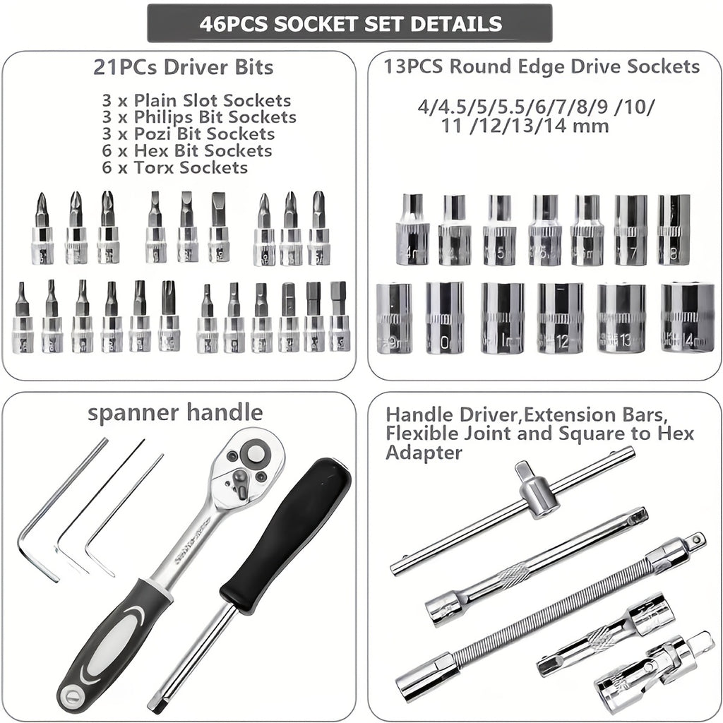 Car Maintenance Tool Set, Auto Repair Wrench, Multipurpose Ratchet Tool Set - Ratchet Torque Wrench And Screwdriver, Portable Vehicle And Bicycle Repair Tools, Ideal Gift for Mechanics And Mechanical DIY Enthusiasts, Mechanic Tool Set.