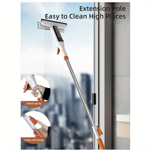 3-in-1 Glass Cleaning Kit with Metal Pole & Silicone Scraper – Window Cleaner for High Windows, Shower Doors & Car Windshields, Home Cleaning Tool Canada