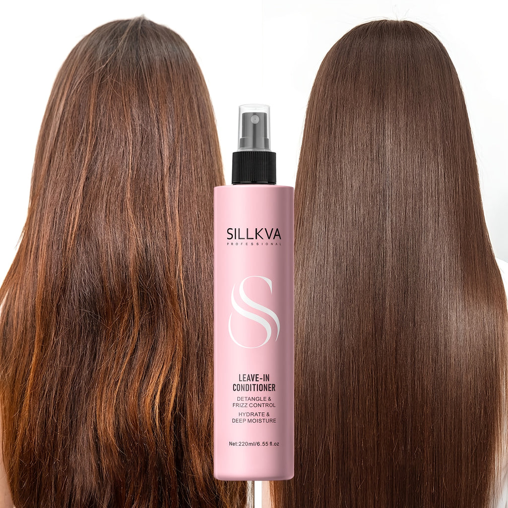 SILLKVA Keratin Leave-In Spray (7.44oz) - with Biotin for Damage from Heat, Perms, And Color | Provides Instant Smoothing And Strengthening, No Rinsing Required