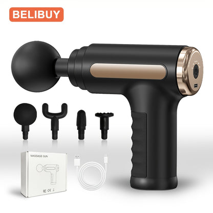 Deep Tissue Massage Gun 10 Speed – USB Rechargeable Handheld Tapping Massager with 4 Massage Heads, Portable for Travel Home Gym, Electric Body Muscle Relaxer Fitness Gift | ShopVora CA