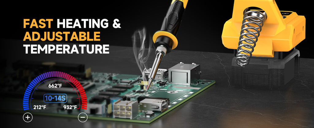 Cordless Soldering Station for Dewalt 20V Max Battery - Electric Digital LCD Display Soldering Iron Station Fast Heating Up Soldering Station for DIY, Suitable for electrical maintenance (excluding batteries), DIY Projects, Home Repairs, Compact Design, P
