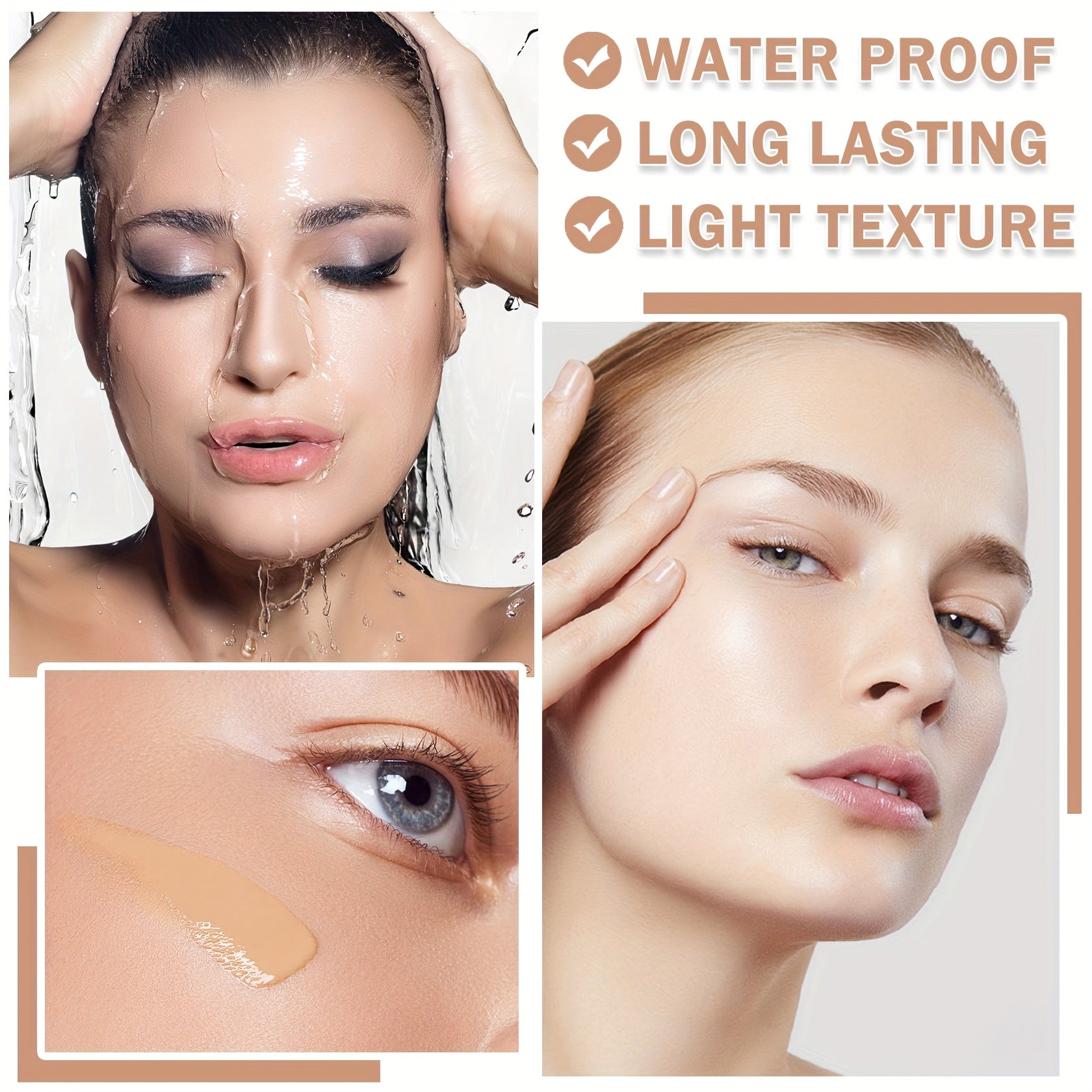 Full Coverage Foundation Liquid Foundation CC Cream Foundation Long-lasting Flawless Matte Face Makeup Foundation