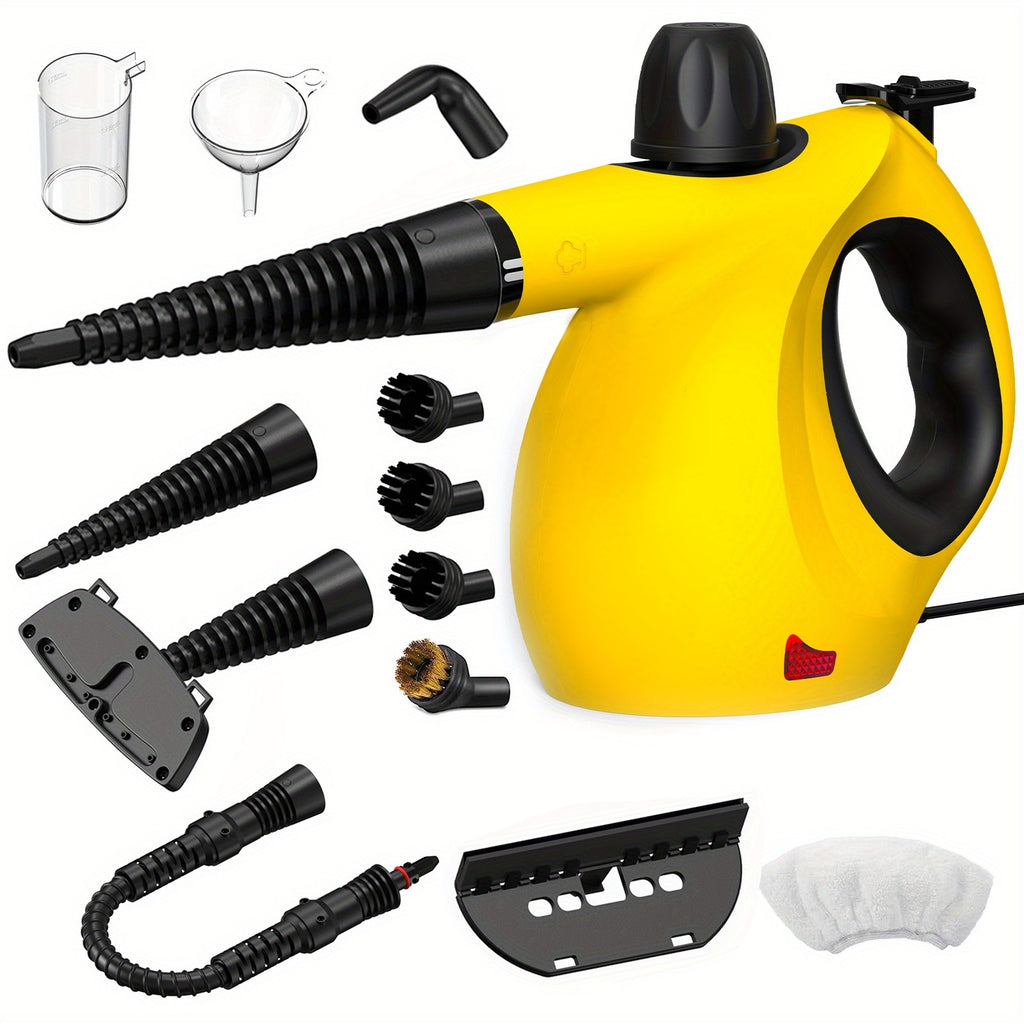 Handheld Steam Cleaner, Portable Pressurized Multi-Surface Steamer with 12pcs Accessory, Multi-Purpose Steam Cleaner for Floor, Windows, Upholstery, Kitchen, Couch, Car Seats