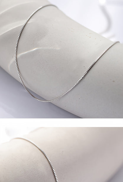 925 Sterling Silver Box Chain Necklace for Women - Hypoallergenic Minimalist Design, 16-24 Inch Adjustable Layering Necklace, Eternal Gift for Mother, Wife & Girlfriend