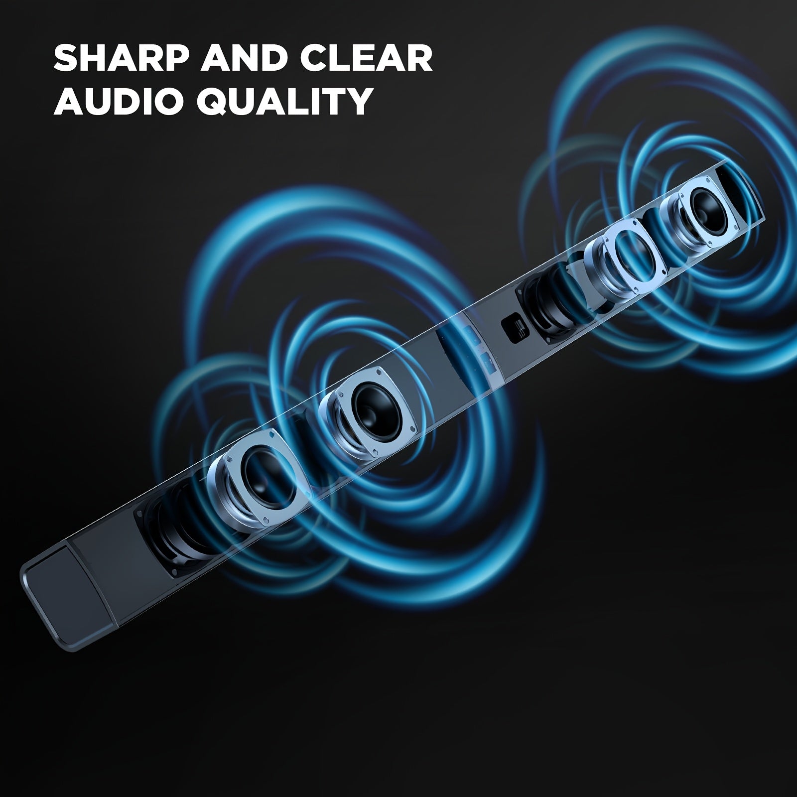 2in 1 TV Sound Bar, SoundBar for Smart TV, Wireless Speaker Surround Home Audio, Sound Bars with Subwoofer, ARC/Optical/AUX Connection, with Infrared Remote Control