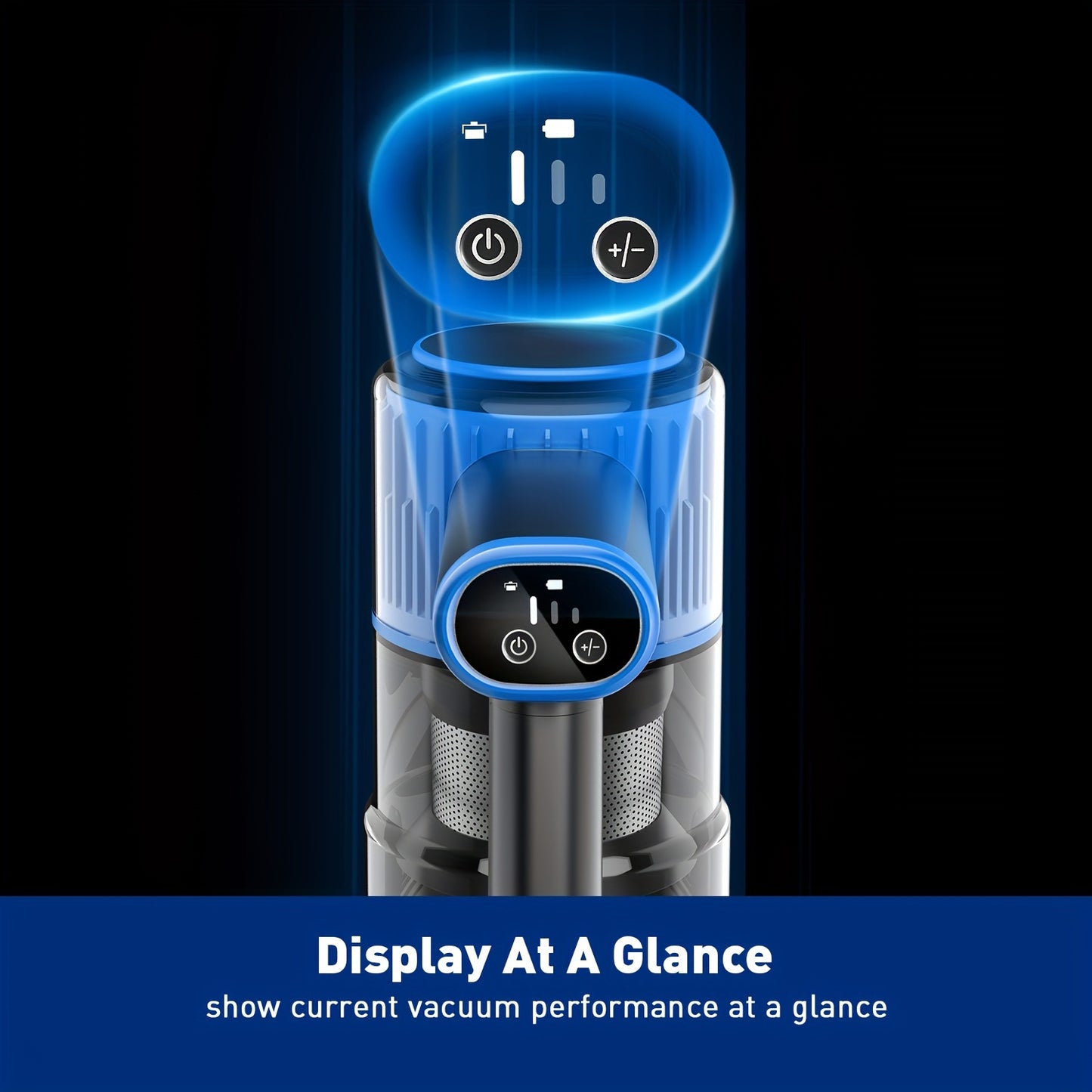 Anti-Tangle Cordless Stick Vacuum Cleaner 8-in-1 Blue – Lightweight, 3 Suction Modes, LED Display, Powerful Suction for Home Hard Floor Carpet Pet Hair | Canada