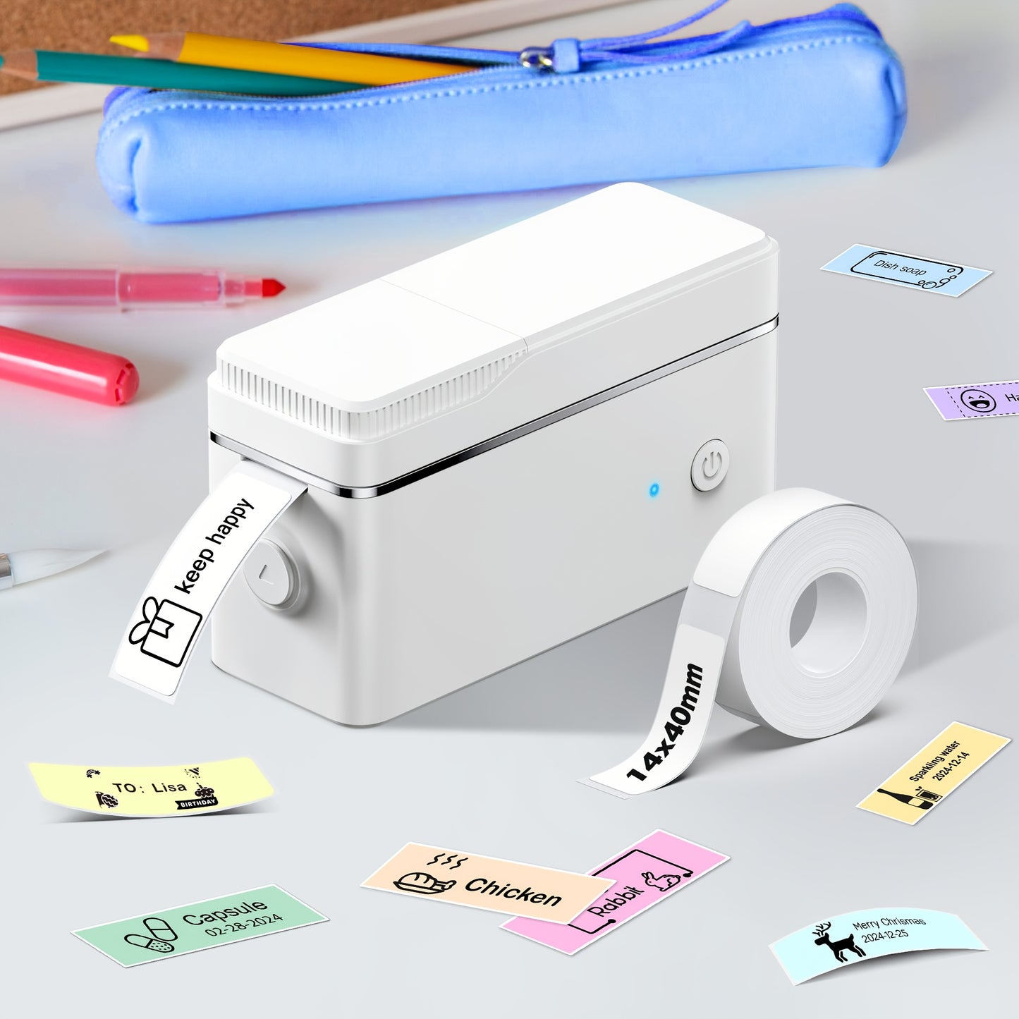 Label Maker Machine with Tape Included, P31S Portable Bluetooth Thermal Printer, Wireless Sticker Labeler with 200+ Templates, for Office Home Kitchen School Organization – iOS & Android