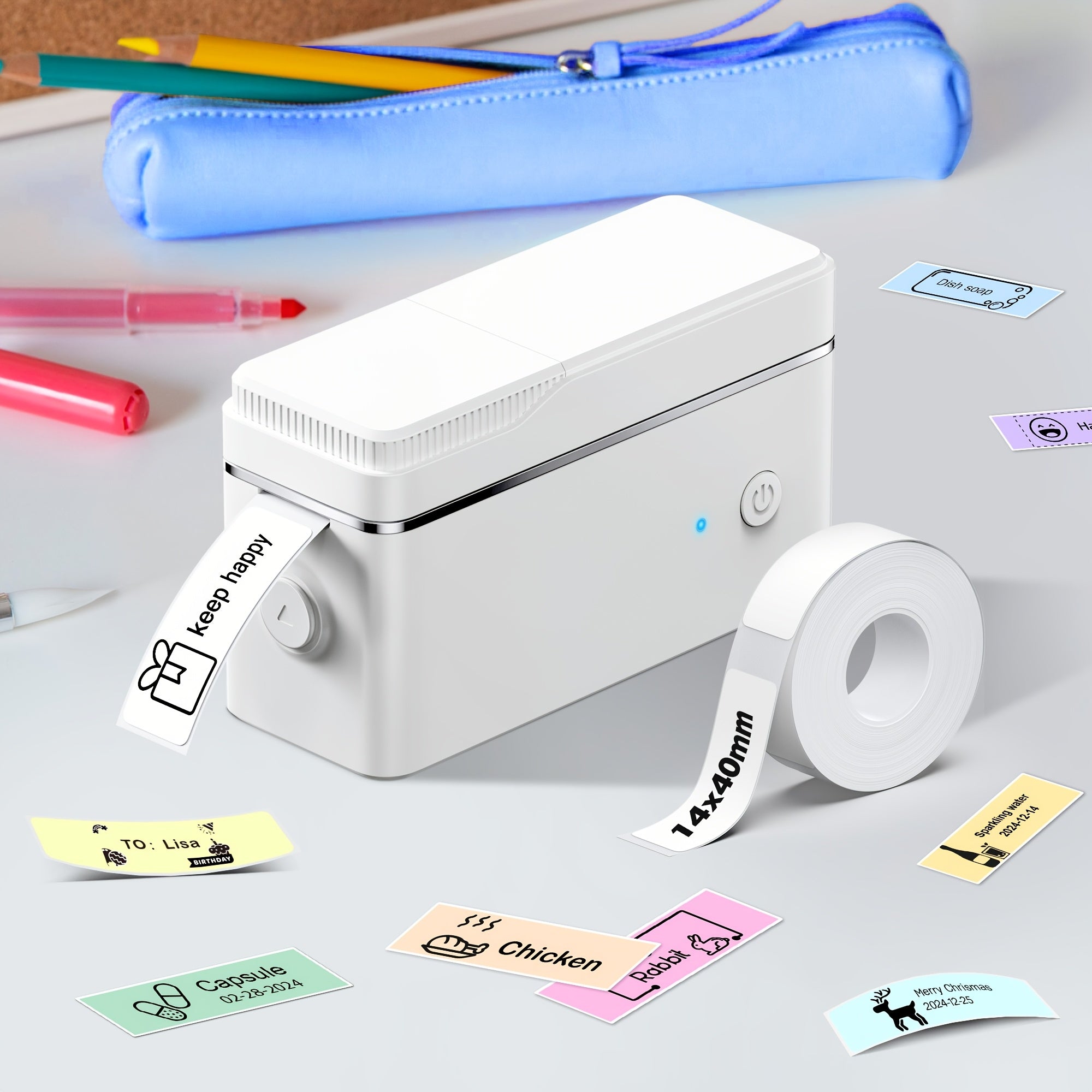 Label Maker Machine with Tape Included, P31S Portable Bluetooth Thermal Printer, Wireless Sticker Labeler with 200+ Templates, for Office Home Kitchen School Organization – iOS & Android