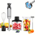 Immersion Hand Blender, 5-In-1 1000W Powerful LED Backlight 12-Speed Multi-Function Handheld Stick Blender with Stainless Steel Blades, Chopper, Beaker, 20.29oz, Whisk and Milk Frother for Food/Smoothies/Puree, BPA Free