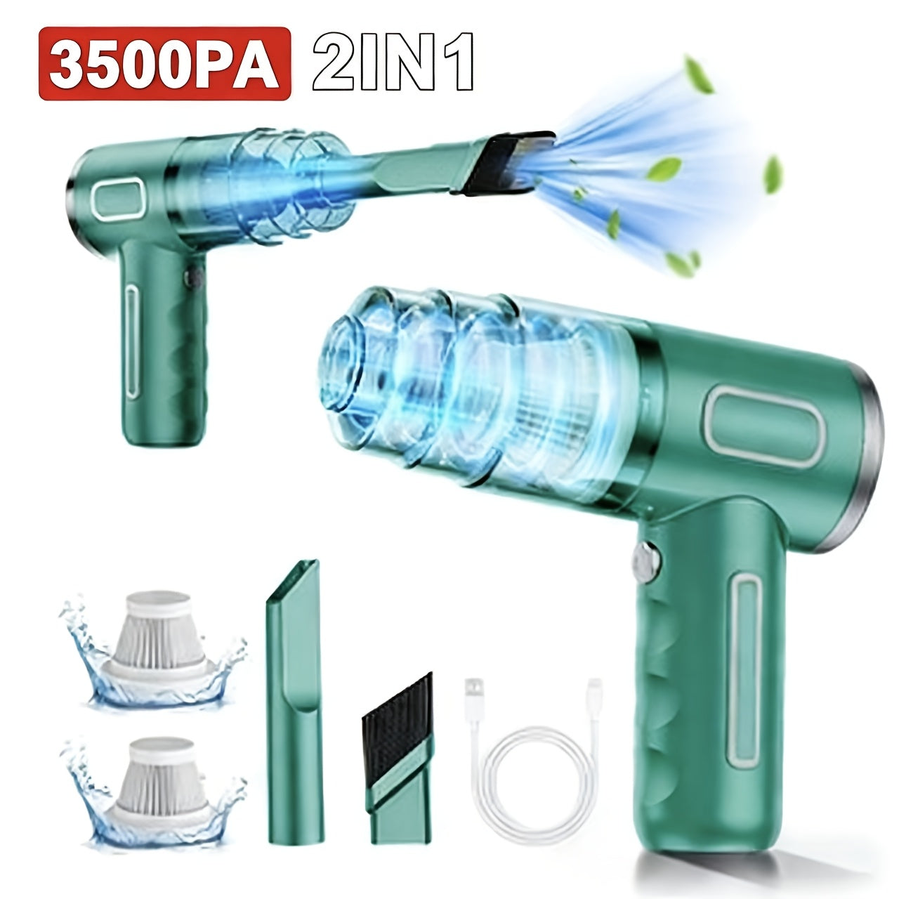 Upgraded Version, Portable Cordless Handheld Vacuum Cleaner, Cyclone Suction Wireless Vacuum. Rechargeable Strong Suction Vacuum Suitable for Cars/Offices/Homes
