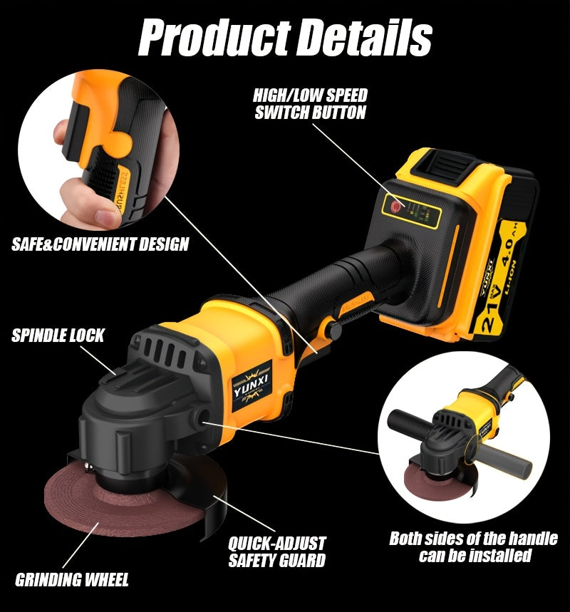 Cordless Angle Grinder Set 21V Rechargeable Lithium Ion with Fast Charger – 1 or 2 Battery Options, Multiple Accessory Kits for Grinding & Polishing, Home Workshop Tool, Gift for Men & Women Canada
