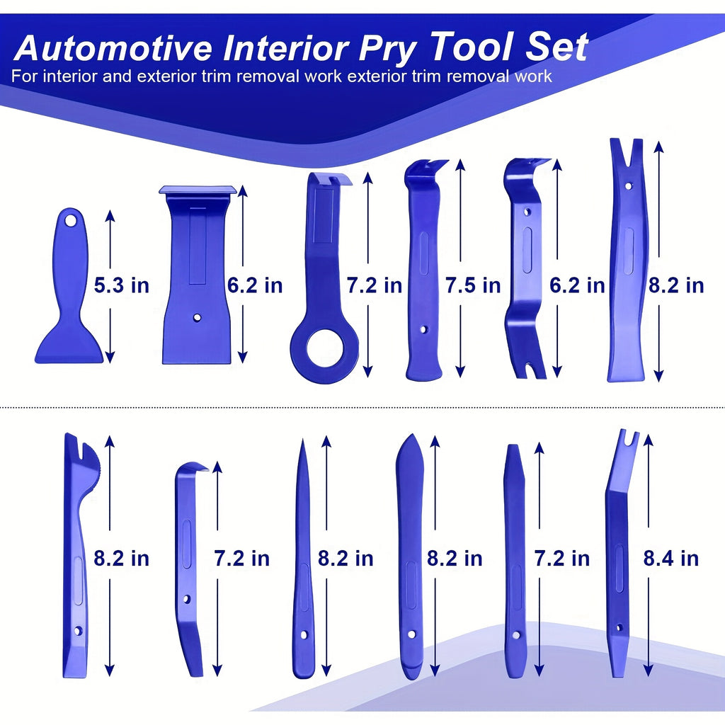 [Auto Clamp Pry Kit] 238pcs Trim Removal Tool, Fastener Remover Plastic Pry Tool Kit, Adhesive Cable Clips Auto Push Pin Bumper Retainer Clip Set with Storage Bag for Panel, Radio, Stereo, Audio, Dash, Window