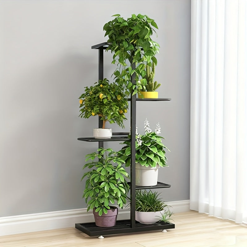 Multi-Tiered Indoor Plant Stand Sturdy Metal Flower Shelf with Wide Base - Space-Saving Vertical Plant Rack for Home Garden Decor, Patio, Balcony & Living Room