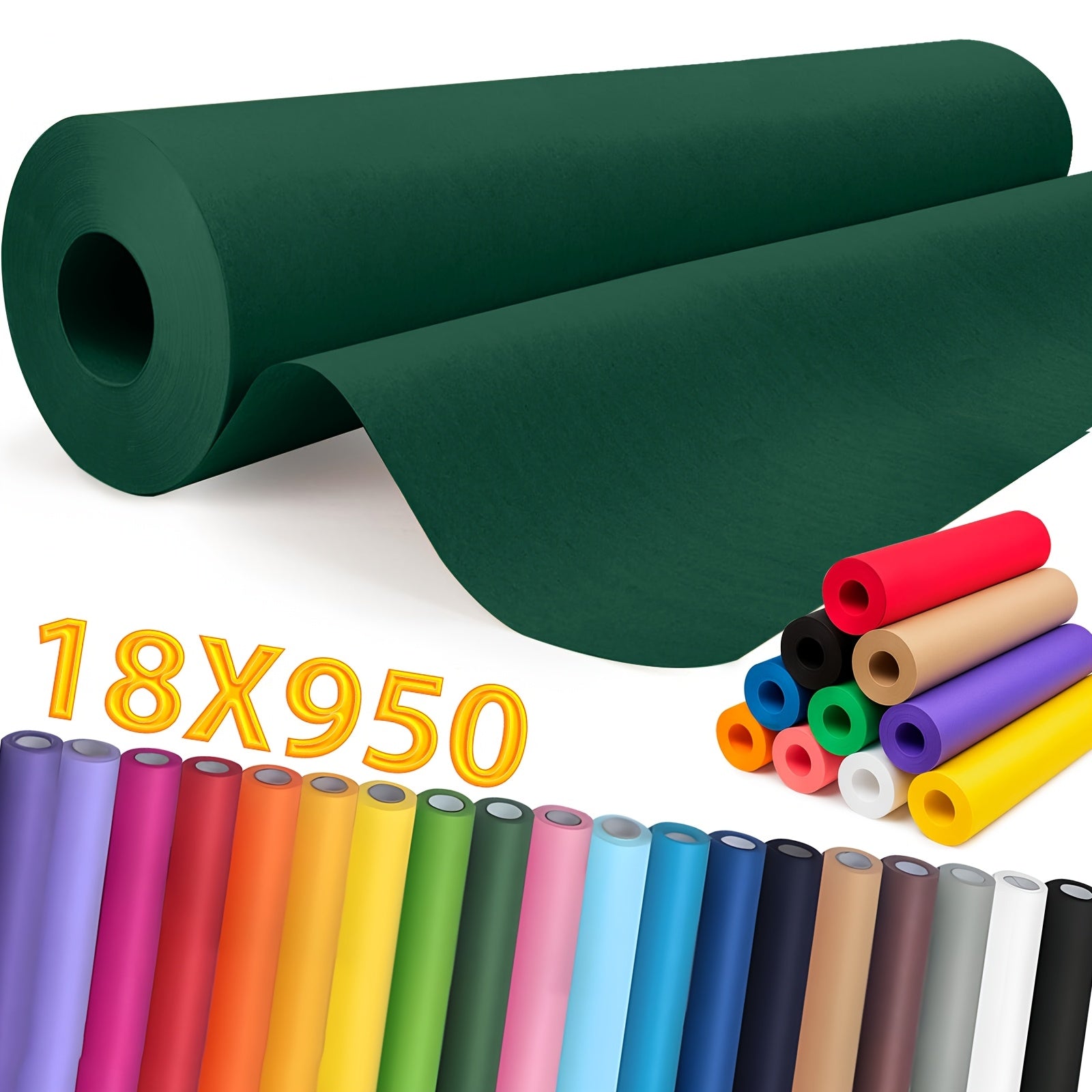 Kraft Wrapping Paper Roll Vibrant Colors – Multi-Use for Gift Wrapping, Art Projects, Table Runner, Bulletin Board, Bouquet Wrapping, Party Supplies & Shipping Packaging – Christmas Crafts