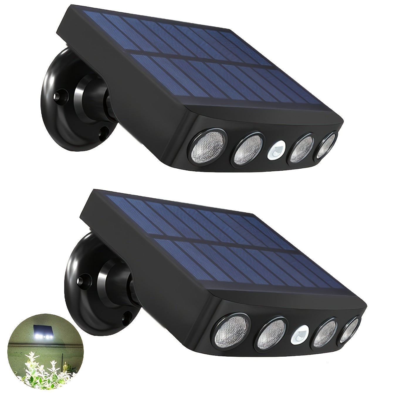 2/4 Pack Commercial Solar Wall Lights Outdoor - Smart Motion Sensor, IP44, Auto On/Off Dusk to Dawn for Courtyard, Porch, Deck & Garden Security Lighting (Acrylic Cover, 120° Wide Beam)