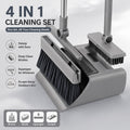 Broom and Dustpan set,4 In1 Broom Floor Brush And Dustpan, Thickened Sweeping Broom, Scrub Brush And Dustpan With Long Handle, Non-stick Hair Floor Cleaning Tool, For Home Office School Dorm, Cleaning Supplies, Household Cleaning Gadgets