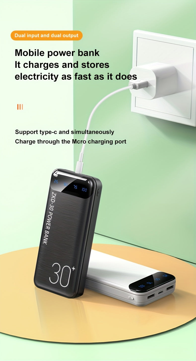 USB-C Power Bank 20000mAh 30000mAh with LED Screen - Lightweight Compact Charger 1 USB-C + 2 USB Ports, Dual Output, Stylish Design for iPhone Android Travel Outdoor Emergency Canada