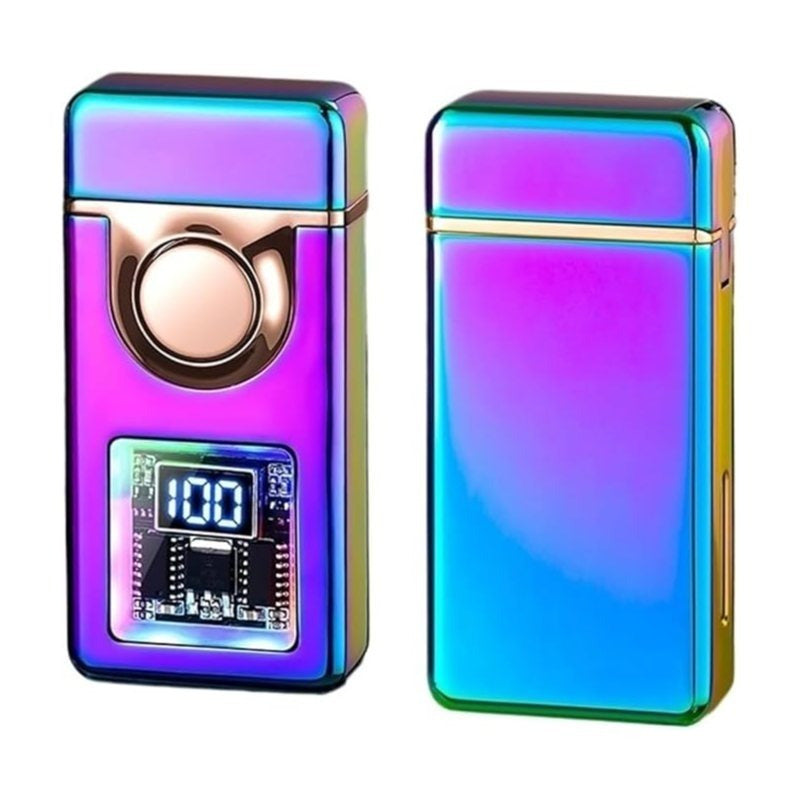 BNMQ Intelligent Voice Control Butane Lighter, 5 Ignition Modes, Visible Transparent Window, Portable Metal Flip Induction Lighter
