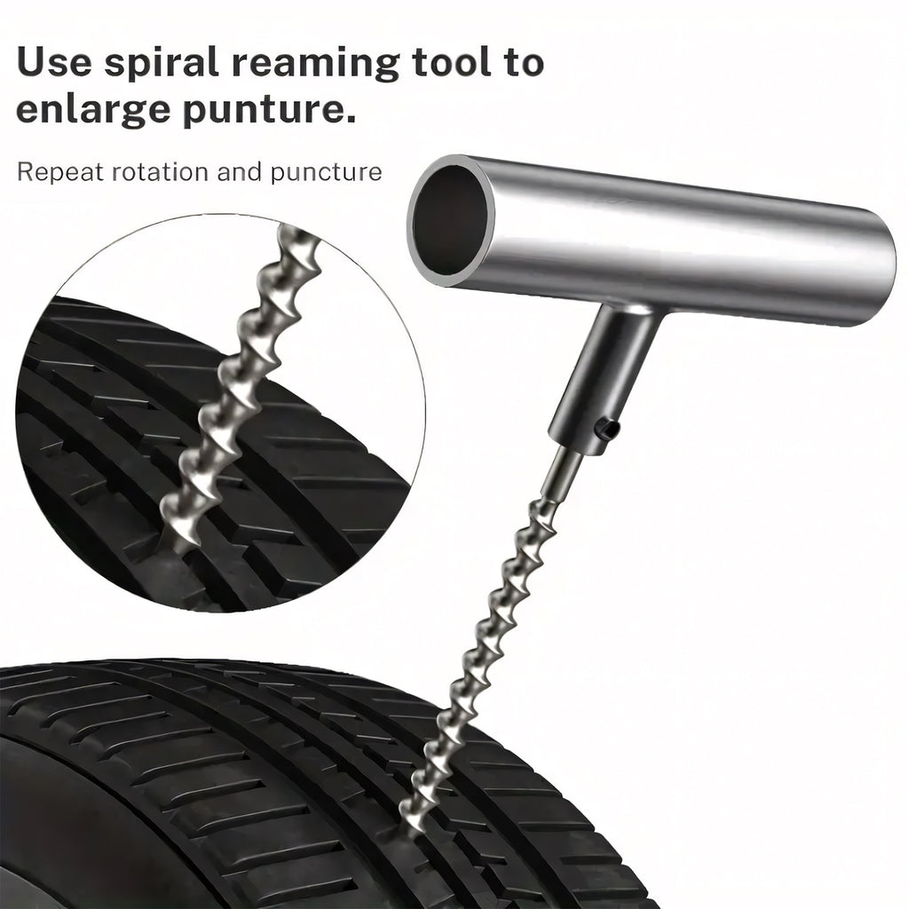 Tire Repair Tool Set Kit, Heavy duty Puncture Plug and Patch Tools Set with Reamer, Insertion Tools, Tire Plugs and Accessories for Car, Motorcycle, Truck, ATV, Tractor, RV, SUV, UTV and Trailer Flat