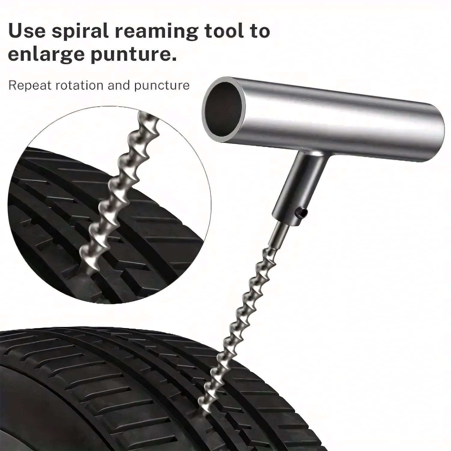 Tire Repair Tool Set Kit, Heavy duty Puncture Plug and Patch Tools Set with Reamer, Insertion Tools, Tire Plugs and Accessories for Car, Motorcycle, Truck, ATV, Tractor, RV, SUV, UTV and Trailer Flat