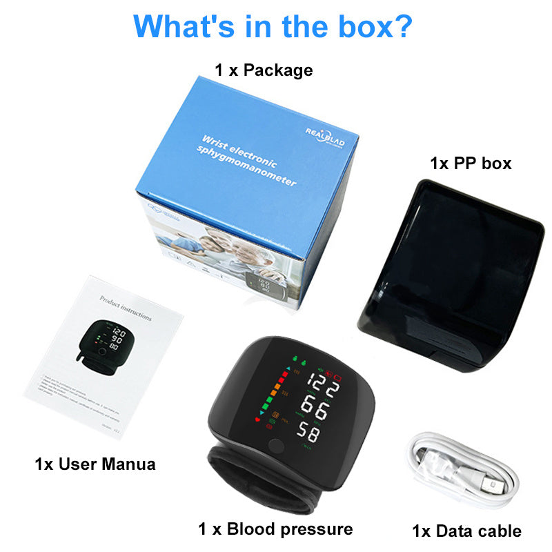 1pc Wrist Blood Pressure Monitor with LCD Display, Adjustable Cuff, Pulse Rate Detection & Irregular Heartbeat Alarm - Blood Pressure Measurement | USB Charging | Sound Playback Function, The Best Gift for Family And Friends