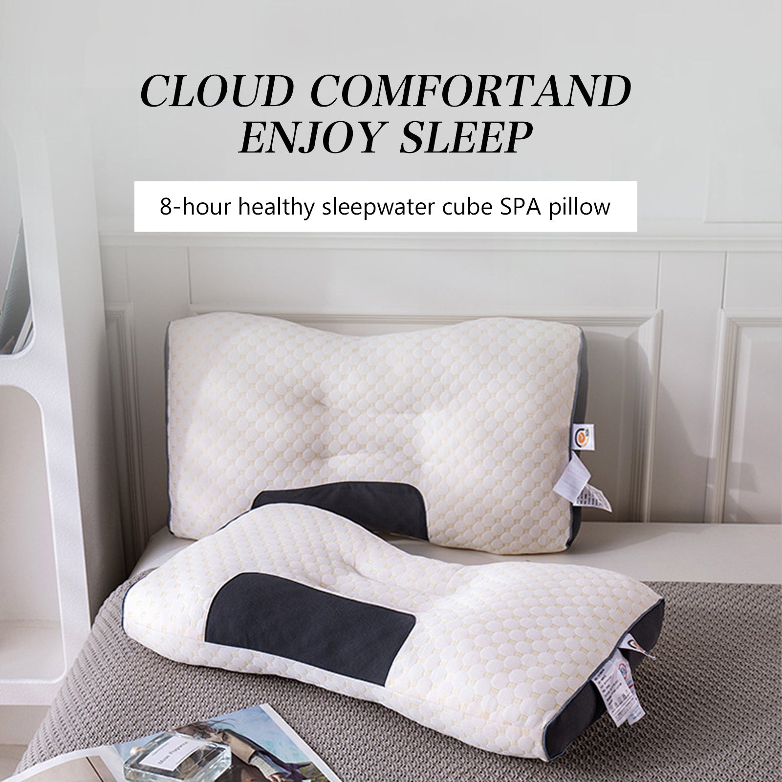 1/2pcs Knitted Vertebra Protection Pillows, 1000G Filling Upgraded Version, Ergonomic for Sleeping, Sleep Massage Pillow Core, Durable Fabric, Household Pillow Moisture Absorption Breathable Bedding Living Room Bedroom Decorative Pillow, christmas gifts,