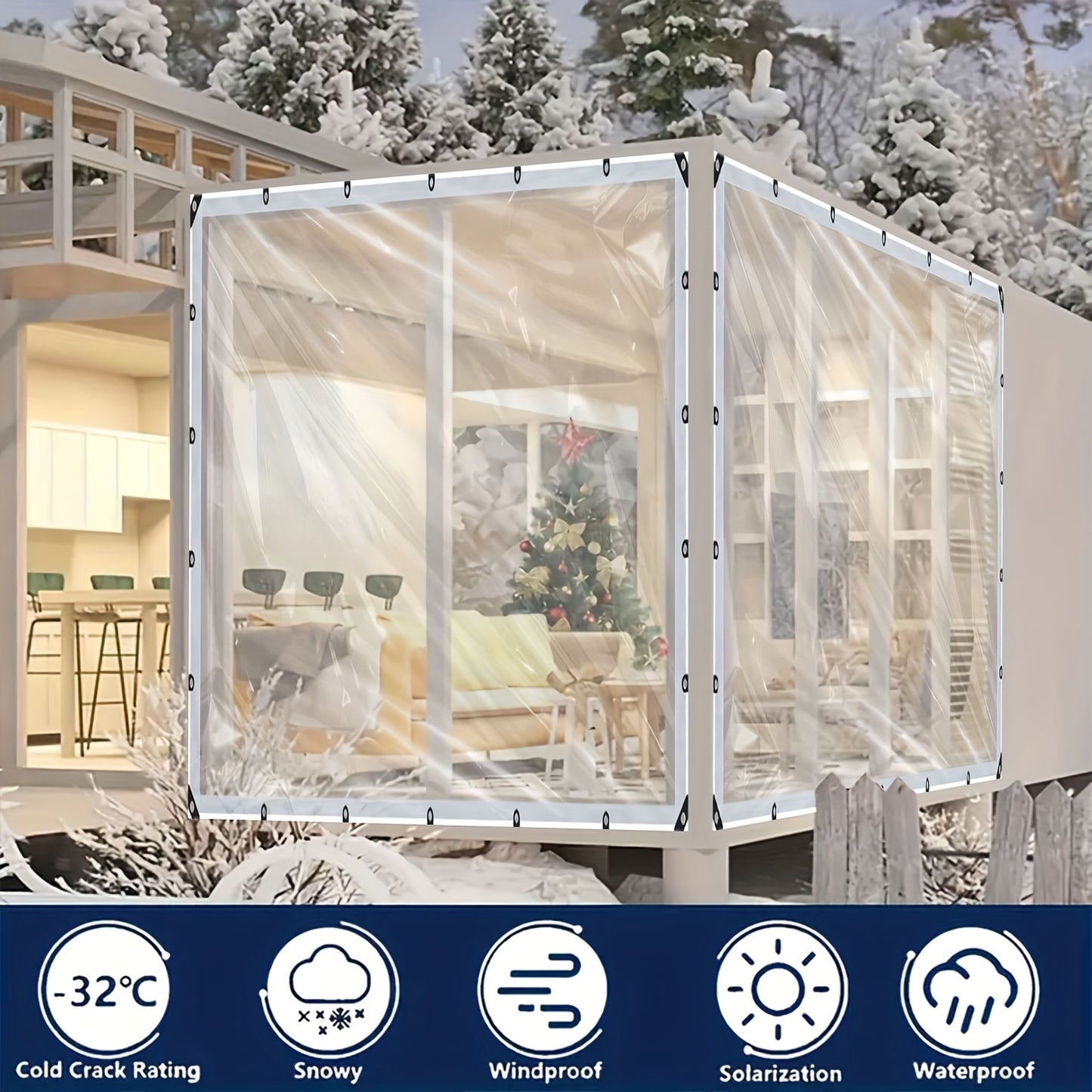 Heavy Duty Waterproof Tarp Cover – Snow & Wind Resistant, Hot Melt Reinforced Edges, Tear-Proof, Multiple Sizes for Garden Fence, Patio, Vehicle, Chicken Enclosure & Outdoor Protection | Canada