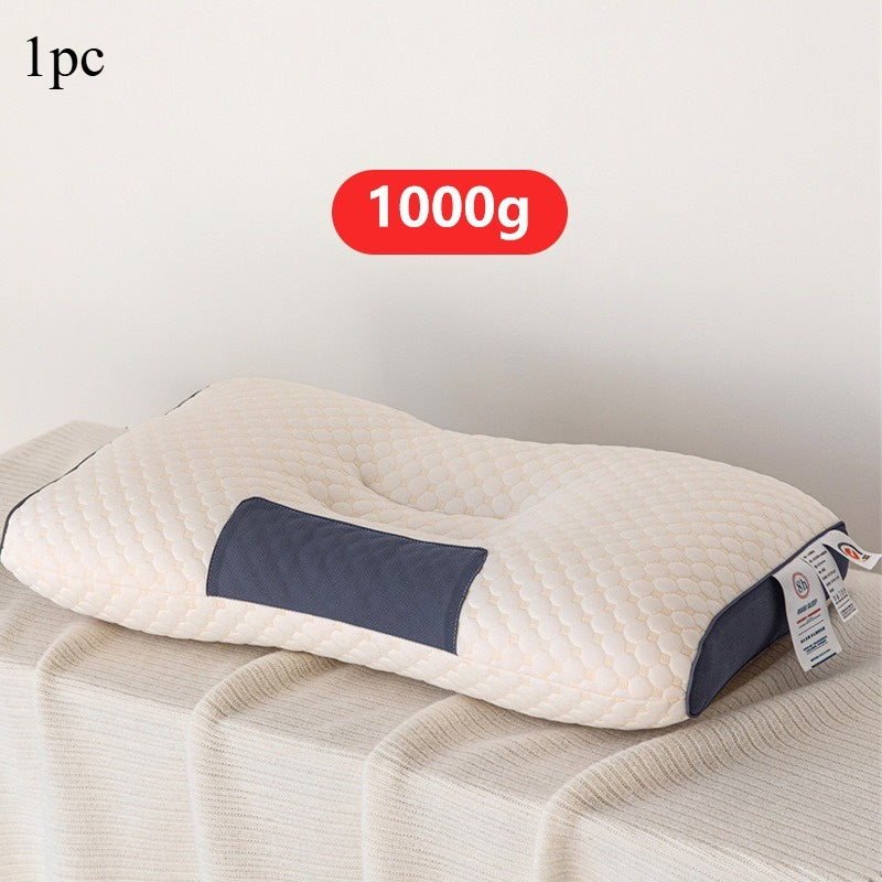 1pc/2pcs Knitted Ergonomic Pillow, 9-Hour Rest 1100G Filling Upgraded Version, for Comfortable Sleeping and Massage, Hypoallergenic Removable Washable Cover, Moisture Absorption Breathable, Household Bedroom Decorative Cushion, All-Season White Neck Comfo
