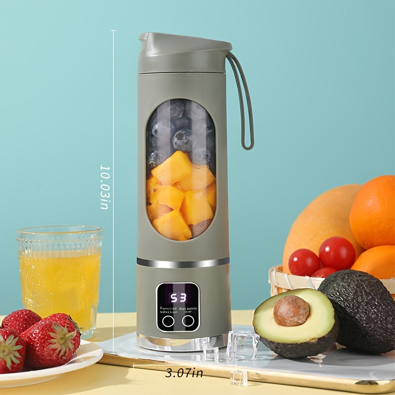 Portable USB Rechargeable Blender with LED Display – 15oz Personal Smoothie & Juice Blender, Compact Cordless Mini Blender for On-The-Go Nutrition, Travel & Gym | ShopVora CA