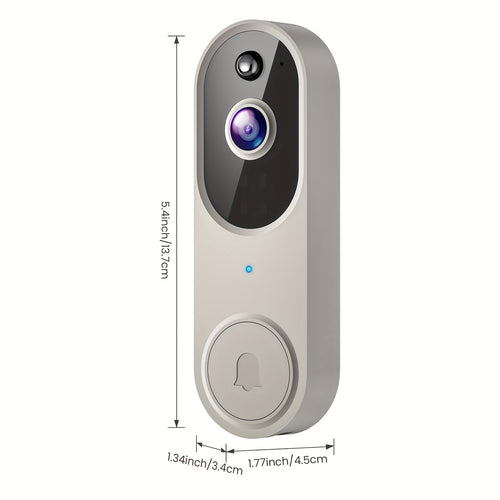 Wireless Video Doorbell Camera 1080p HD, 2.4GHz WiFi with IR Night Vision, Two-Way Audio, AI Human Detection & Real-Time Alerts, Battery Powered Smart Doorbell for Home Security
