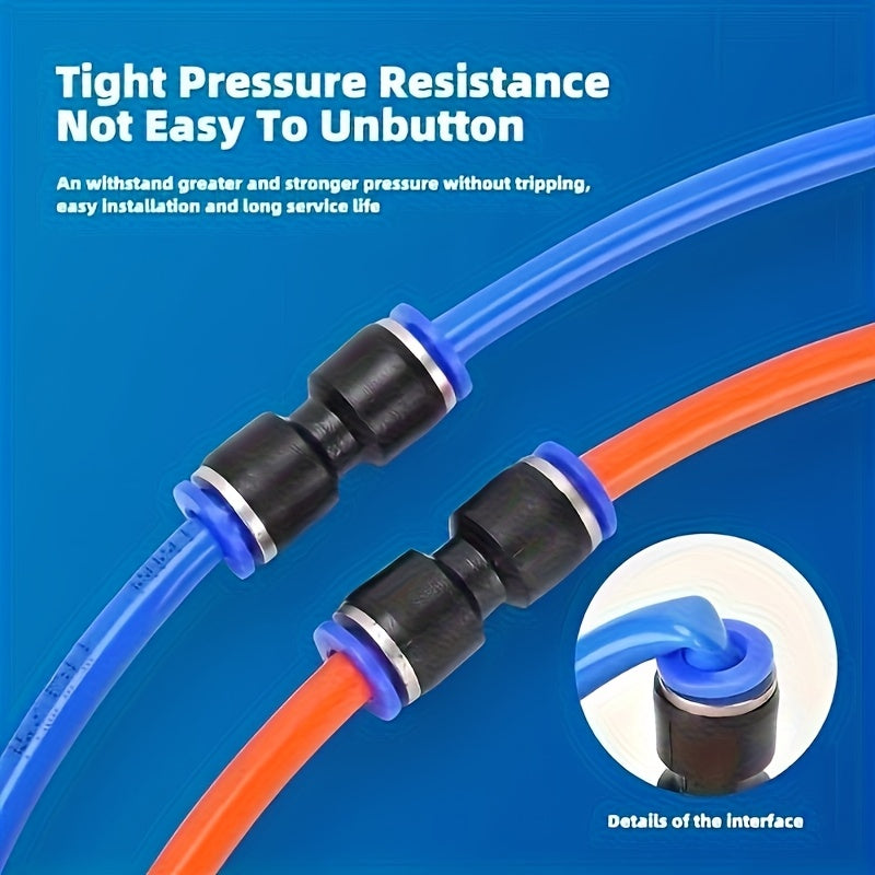 (PU+PE) 4/6/8/10/12/14/16Mm Pneumatic Quick-Connect Fittings, Straight Push-In Air Tube Connectors, Quick-Release Air Hose Couplings