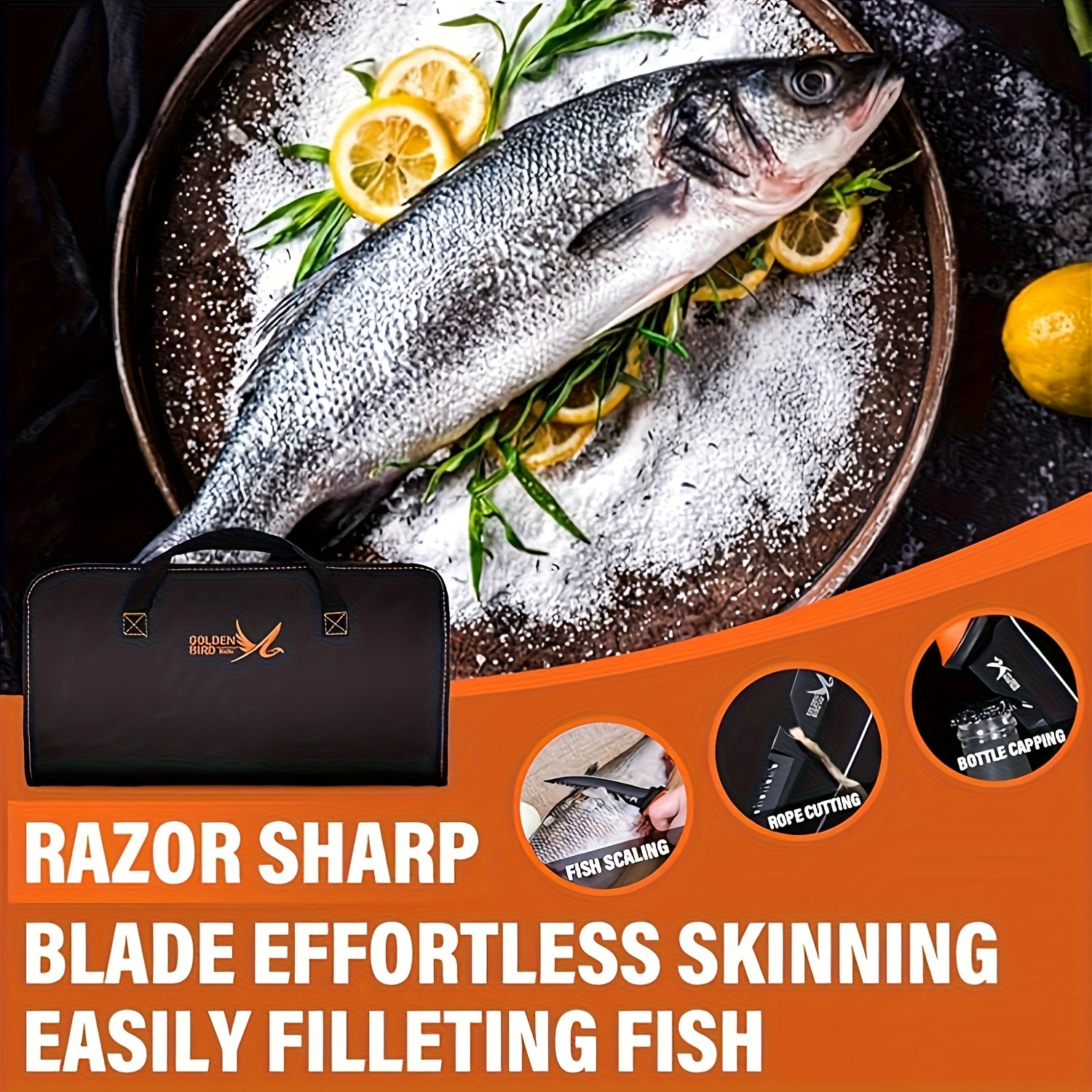 5pcs Filleting Knife Set - Fishing Knife Boning Knife And Bait Knife With Protective Sheath, Sharp Blade For Meat Cutting, Non-Slip Handles Trimming Knife With Storage Bag, Ideal Gift Christmas, Father'S Day