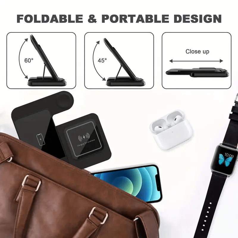 【Father's Day】Neohost 3-in-1 Wireless Charging Station for iPhone/Compatible with Phone 17, 16, 15 Pro Max, 13, 12, 11/Watch Series 10, 9, 8, 7, 6, 5, 4, 3, 2 & Ultra Models/Auto Accessories.A perfect mother's day gift