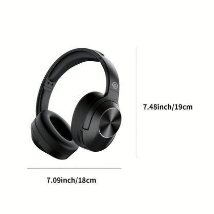 Hybrid Active Noise Cancelling Wireless Headphones with Microphone, 30H Playtime, Deep Bass Hi-Fi Audio, Memory Foam Ear Cups, Bluetooth 5.3 Over-Ear Headphones