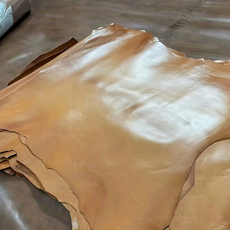 Brown Sheepskin Leather Sheets Large Full Size - 0.8-1.0mm Heavy Duty Genuine Rawhide for DIY Leatherworking, Handmade Bags, Wallets, Belts, Bookbinding & Leather Crafts Projects