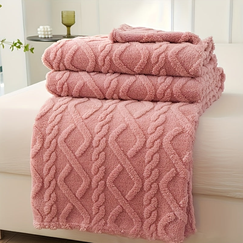 1pc Oversized Blanket 80 * 90in, Nap Blanket Air Conditioning Blanket Sofa Cover Blanket Office Outdoor Camping Gift Blanket Bed Blanket Bedroom Room Decoration, Suitable for All Seasons