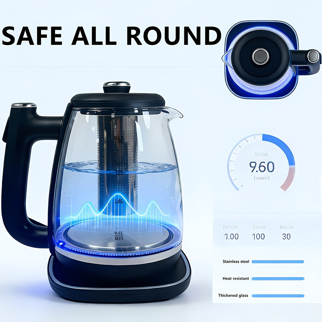 1.8 Liter Electric Kettle | Fast Heating, Automatic Shut-Off, Boil-Dry Protection, Removable Filter, 360° Swivel Base - Stainless Steel, Suitable For Brewing Tea, Coffee, And Heating Water For Milk Powder, Multifunctional Kitchen Appliance