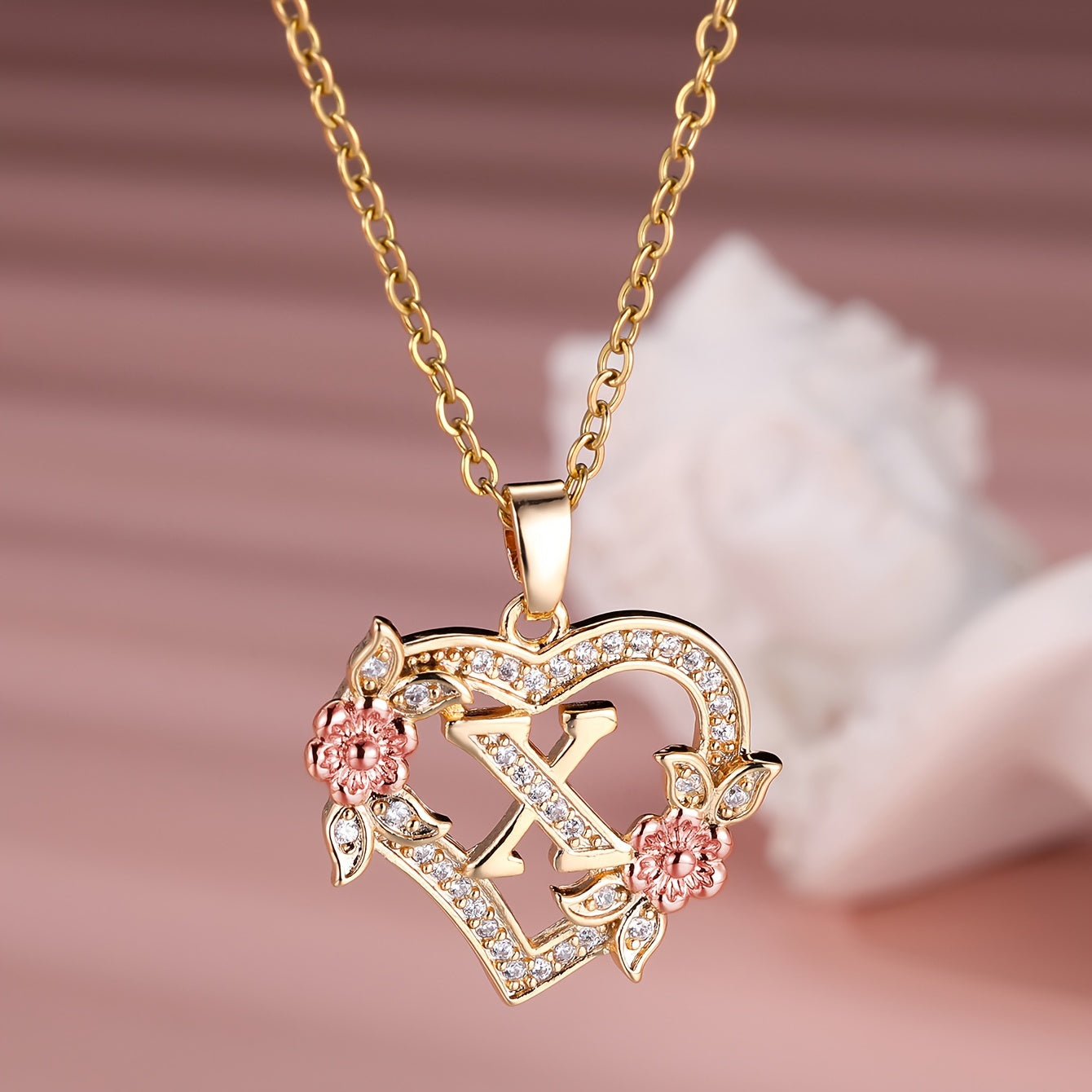 S925 Sterling Silver Heart Pendant Initial Letter Necklace for Women – Moissanite Sparkling, Personalized A-Z Name Jewelry, Birthday & Holiday Gift
