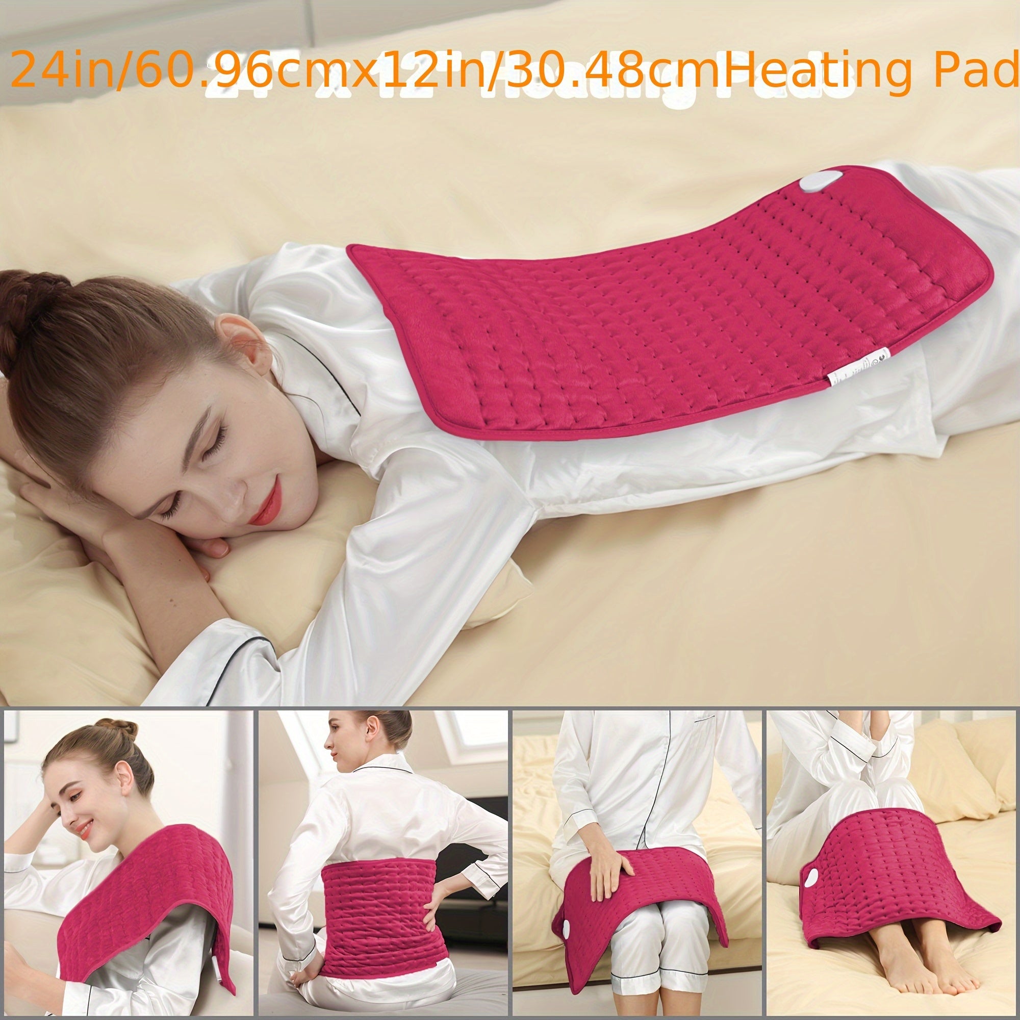 XL Heating Pad, 24in X 12in, 6 Heat Levels, Quickly Heats Up To 140 ° F, Automatically Shuts Off In 2 Hours, Leg, Shoulder, Knee, Neck Heating Pads, Machine Washable, Perfect Christmas Gift For Parents, Men And Women