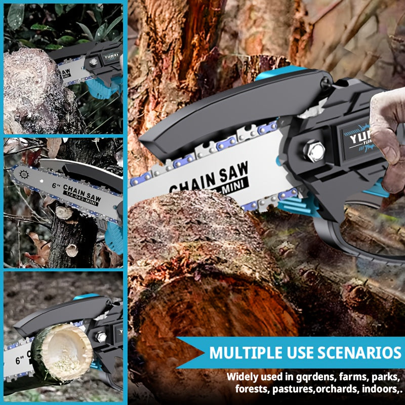 Wireless Mini Chainsaw, Portable Battery-powered Handheld Electric Chainsaw, Lightweight Single-handed Compact Chainsaw, Suitable for Tree Trimming And Branch Pruning, Ideal for Home Gardens And Wood Processing