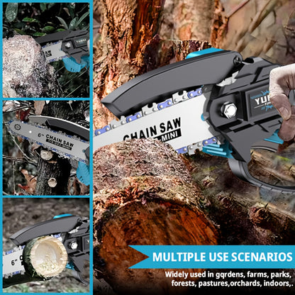 Cordless Mini Chainsaw Handheld - Lightweight Battery-Powered Electric Chainsaw for Tree Trimming & Branch Pruning - Compact One-Hand Garden Chainsaw for Home Yard, Wood Cutting & Outdoor Use