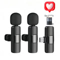 Wireless Lavalier Microphone for iPhone And Android, Dual Mic System with Adapter for All Devices, Clip-on Microphone for Vlogging, Live Streaming, Interviews, Video Recording & Online Teaching