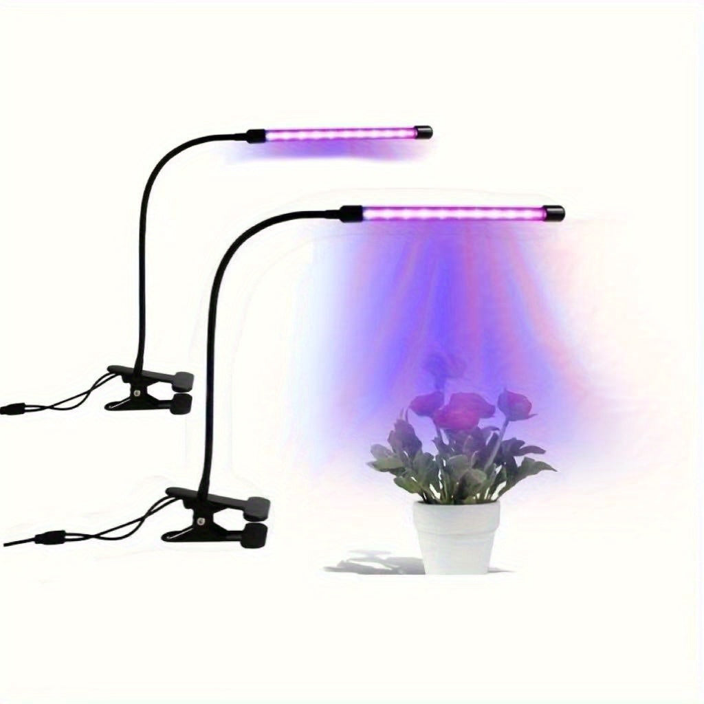 LED Grow Light Full Spectrum Clip-On Plant Lamp – 360° Gooseneck USB Powered Red Blue Light for Indoor Plants, Seedlings, Flowers & Greenhouse, 1/2/3/4 Head Options