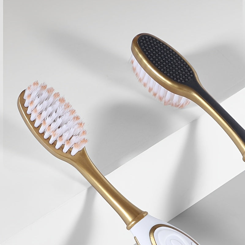 GLORYIN [6Pcss Travel Set] [6Pcss Travel Set X 2] White Platinum Series Olive-Shaped Anti-Slip Handle Travel Essential Household, Adult, Couple, Soft Bristle Toothbrush