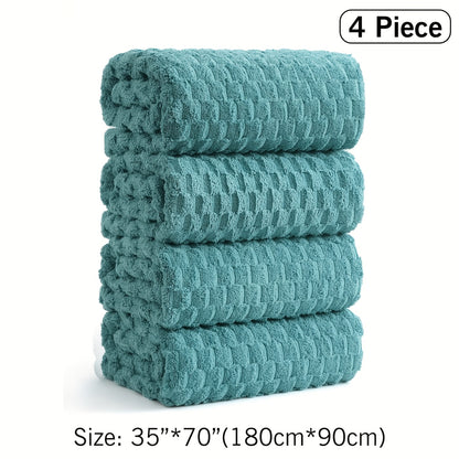 Microfiber Bath Towels Set 4-Pack Extra Large 27x55 & 35x70 in – Super Soft Quick-Dry Luxury Spa Hotel Quality Towels, Multi-Color Options